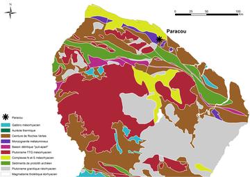 Geologic map of Paracou, ©Aurélie Dourdain, UMR Ecofog